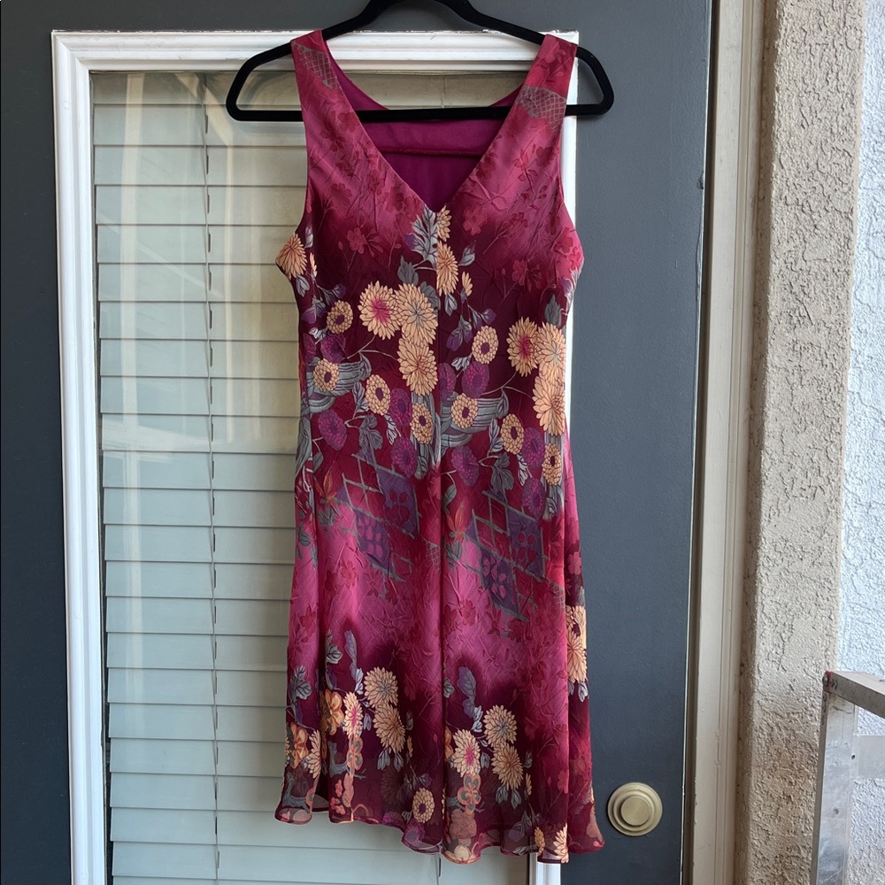 Vintage 90s Burgundy Floral Dress – Rachel Green Inspired - Picture 4 of 8